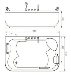 Акриловая ванна Gemy G9085 O R