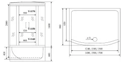Timo Comfort T-8850 Clean Glass душевая кабина (150*88*220), шт