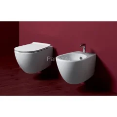 Унитаз подвесной Simas Vignoni &quot;Rimless&quot; 365х560х340 безободковый, с креплением F85, белый матовый (