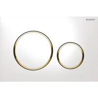 Кнопка смыва Geberit Sigma20 двойной смыв, белый/позолота (115.882.KK.1)