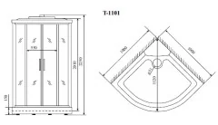 Timo Standart T-6601 Silver душевая кабина (100*100*220), шт
