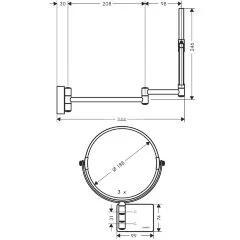 Косметическое зеркало Hansgrohe AddStoris, Белый матовый (41791700)