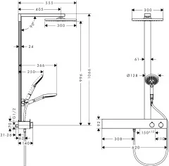 27363000 Raindance E 300 1jet Showerpipe 600 ST
