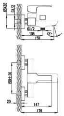Смеситель для ванны Lemark Basis LM3602C