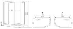 Timo Comfort T-8802 P R Fabric Glass душевая кабина (120*85*220), шт