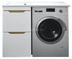 Комплект тумба с раковиной AZARIO Magenta 110 левая под стиральную машину (46) белая (CS00078394)