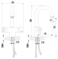 Смеситель для умывальника термостатический Lemark Thermo LM7736C