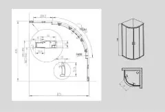Душевой уголок Ravak Blix XP2CP4 -90 R 500, профиль хром, стекло прозрачное