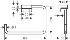 Кольцо для полотенца Hansgrohe AddStoris, хром (41754000)