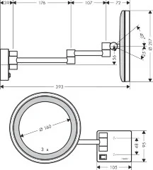 Косметическое зеркало Hansgrohe AddStoris, Черный (41790340)