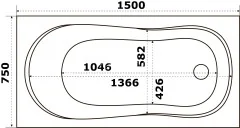 Ванна акриловая Azario Тенза 150х75 (ТНВ0101)