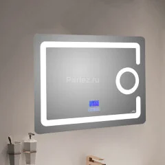 Зеркало с LED-подсветкой MELANA-8060 подогрев/часы/космет.зеркало/Bluetooth  (MLN-LED091B)