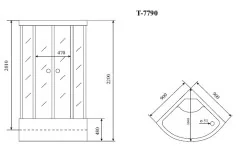 Timo Lux T-7790 душевая кабина (90*90*220), шт