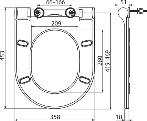 Крышка-сиденье для унитаза Ravak Uni Chrome Slim белое (X01550)