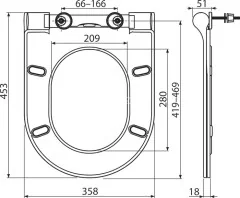 Крышка-сиденье для унитаза Ravak Uni Chrome Slim белое (X01550)
