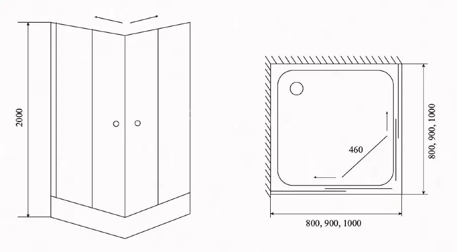 Timo душевой угол TL-1102 Romb Glass (100*100*200), шт