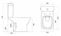 Унитаз-компакт Santek &quot;Нео&quot; rimless напольный, безободковый, с тонким сиденьем микролифт (1.WH30.2.4