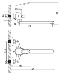 Смеситель для ванны Lemark Luna LM4110C