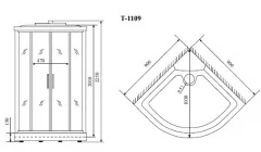 Timo Standart T-6609 Silver душевая кабина (90*90*220), шт