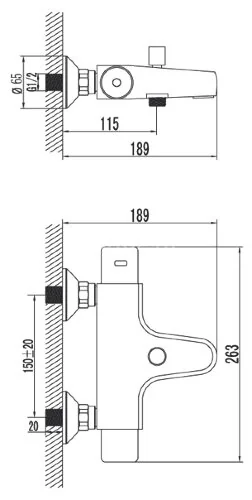 Смеситель для ванны термостатический Lemark Thermo LM7732C