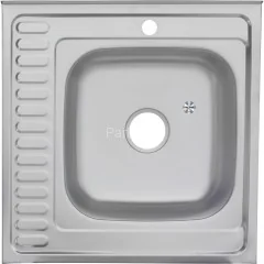 Мойка 6060 R MELANA 0,8/180 ДЕКОР накладная прямоугольная с сифоном (097D t R*10)