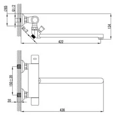 Смеситель для ванны термостатический Lemark Thermo LM7734C