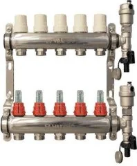 Коллекторная группа НЕРЖ. с расходомерами 1&quot;х4х3/4&quot;EK VALTEC