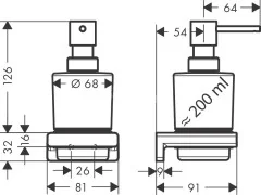 Дозатор для жидкого мыла Hansgrohe AddStoris, матовый чёрный (41745670)