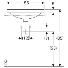 Раковина Geberit VariForm 55х45 см, встраиваемая, белая (500.720.01.2)