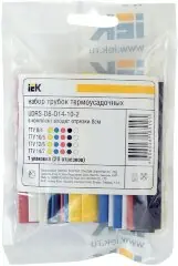 Набор трубок термоусадочных тонкостен. ТТУ 8/4; 10/5; 12/6; 14/7 (ЖЗ; С; К; Ч) 20х8см разноцвет. IEK