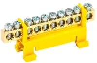 Шина PE &quot;земля&quot; на DIN-изол. &quot;Стойка&quot; ШНИ 6х9-10-С-Ж IEK YNN10-69-10P-K05