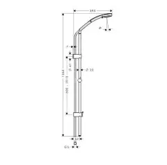 27811000 ХХ Croma 100 Душевой набор Croma 100 Vario/Unica'Reno Lift 1,05 м ½’ (снят с пр-ва)