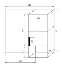 Зеркало-шкаф Azario Gris 90 880х160х800 цвет Дуб Веллингтон (CS00080416)