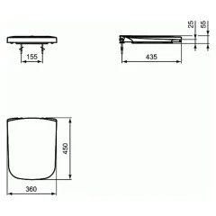 Крышка-сиденье для унитаза Ideal Standard STRADA, быстросъемное с функцией микролифт, белое (J469701