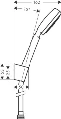26665400 Crometta Душевой набор 1jet с держателем и шлангом 160 см
