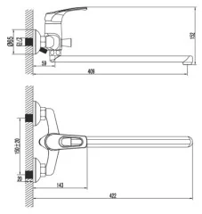Смеситель для ванны Lemark Omega LM3101C