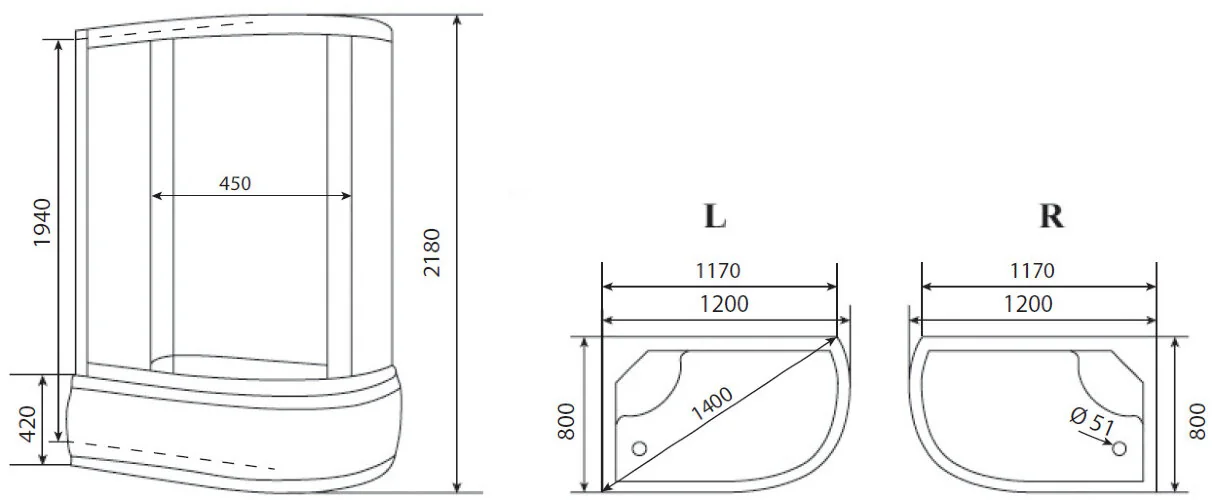 Timo eco TE-0720 R душевая кабина (120*80*218), шт