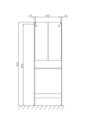 Шкаф для стиральной машины AQUATON ЛОНДРИ 60 белый глянец (1A260503LH010)