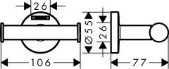 Крючок Hansgrohe Logis Universal, Хром (41725000)