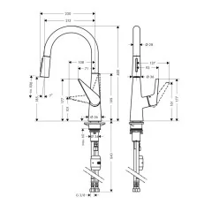 Смеситель Hansgrohe Talis S, с выдвижным душем