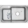 Мойка 7245 R N 0,8/180 врезная прямоугольная с корзиной с сифоном  (224 N*10)