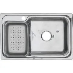 Мойка 7245 R N 0,8/180 врезная прямоугольная с корзиной с сифоном  (224 N*10)