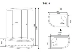 Timo Standart T-1110 R душевая кабина (110*85*220), шт