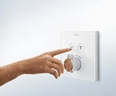 15738600 ShowerSelect Glass Термостат для двух потребителей, стеклянный, СМ (черный/хром)