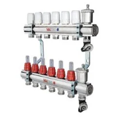 Коллекторная группа из латуни с расходомерами в сборе 1&quot;х6х3/4&quot;ЕК VALTEC