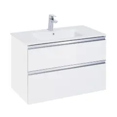 Модуль д/раковины Roca THE GAP 800 мм, 2 ящика, белый глянец