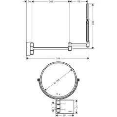 Косметическое зеркало Hansgrohe , Хром (41791000)