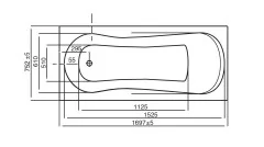 Ванна акриловая Roca UNO прямоугольная 170x75x50