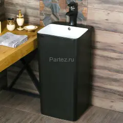 Раковина напольная MELANA MLN-B125BWM черно-белая