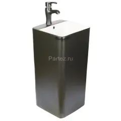 Раковина напольная MELANA MLN-B125BWM черно-белая